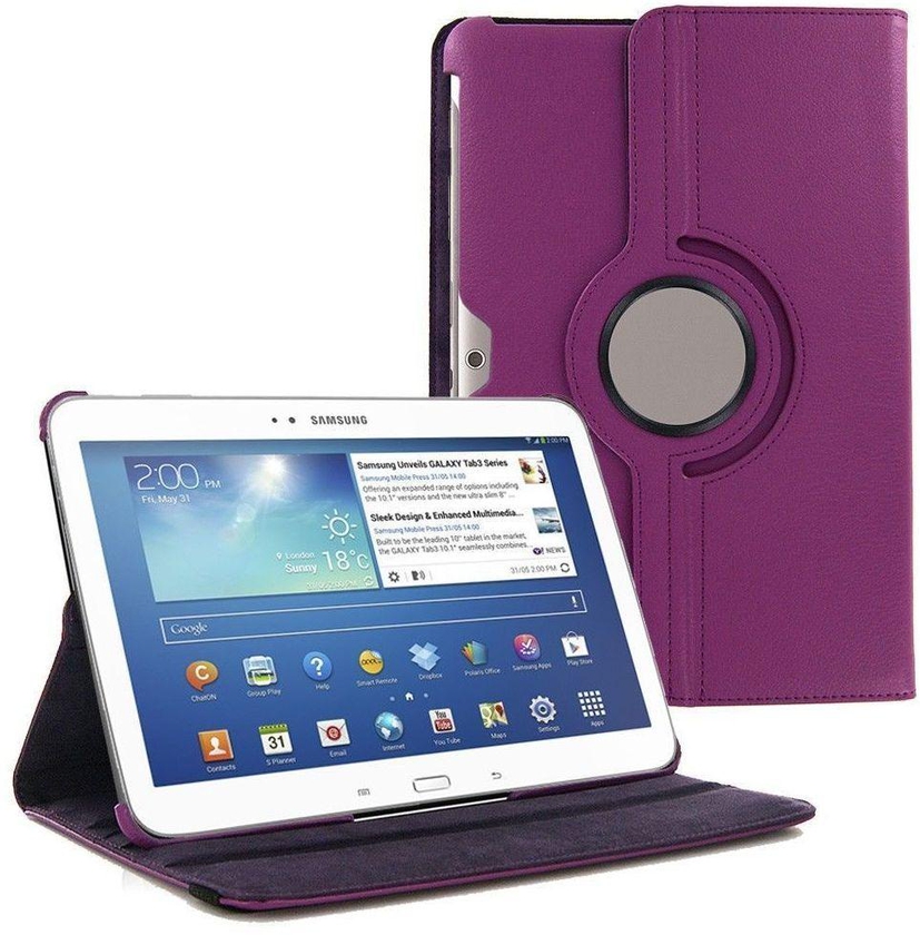360 Degree Rotating Case Stand Cover For Samsung Galaxy Tab 4 7" Tablet Purple
