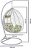 Karnak Indoor Outdoor Patio Wicker Hanging Chair Swing Egg Basket Chairs With Stand UV Resistant Cushions, 120 Kg Capacity For Patio Backyard Balcony, White