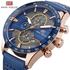 Mini Focus MF0002G Leather Watch - For Men -Blue