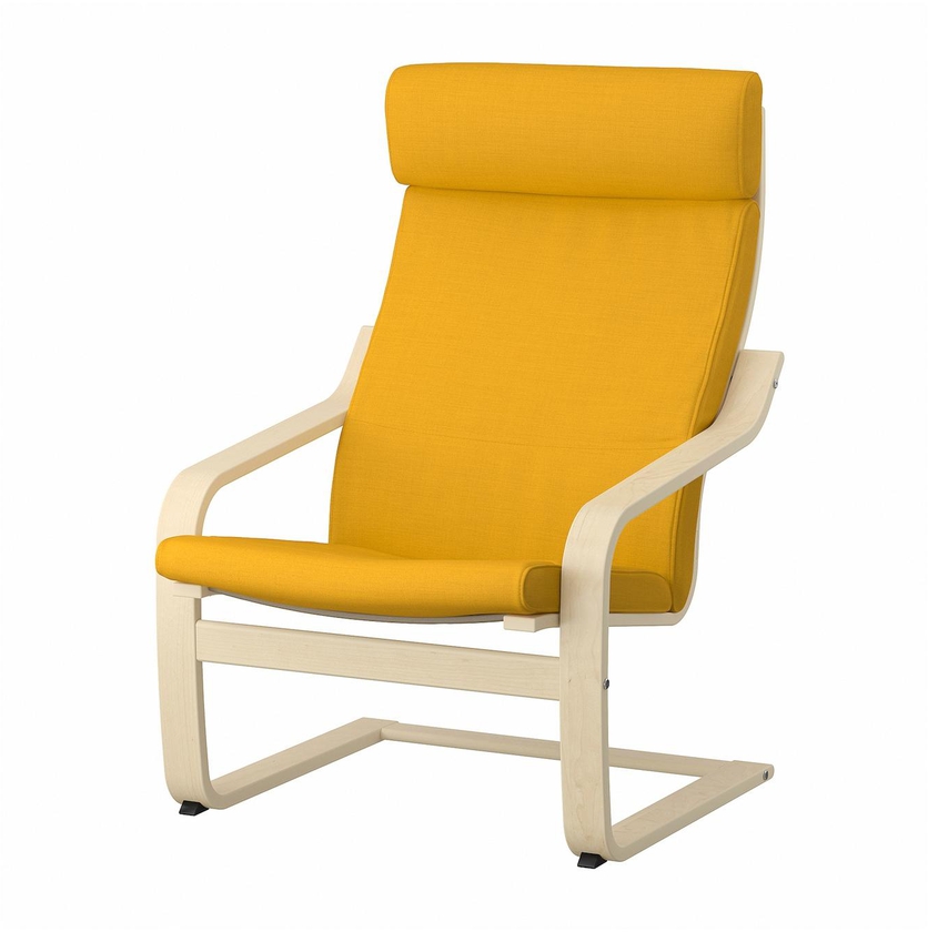 POÄNG Armchair - birch veneer/Skiftebo yellow