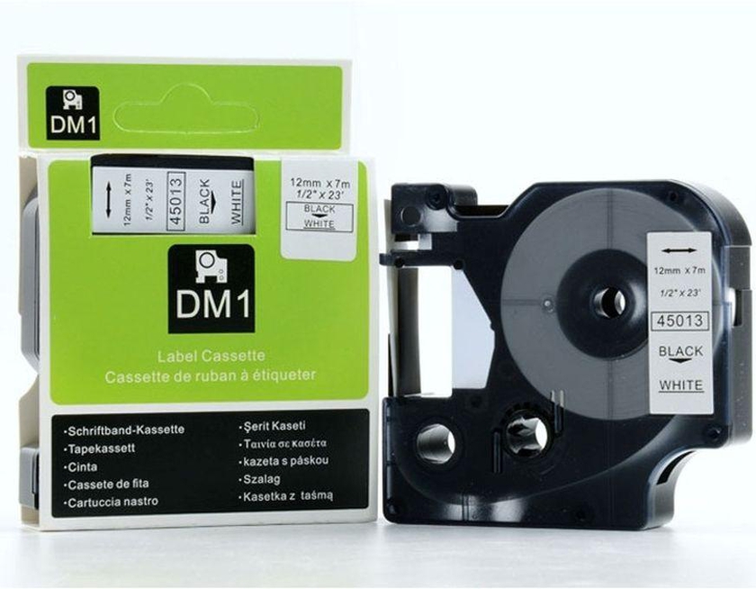 Dymo DMI 12mm Black On White Dymo Label Tape Catridge