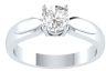 Women's 1.00 Ct Cubic Zirconia Solitaire Engagement Ring In 14k White Gold Finish .925 Sterling Silver
