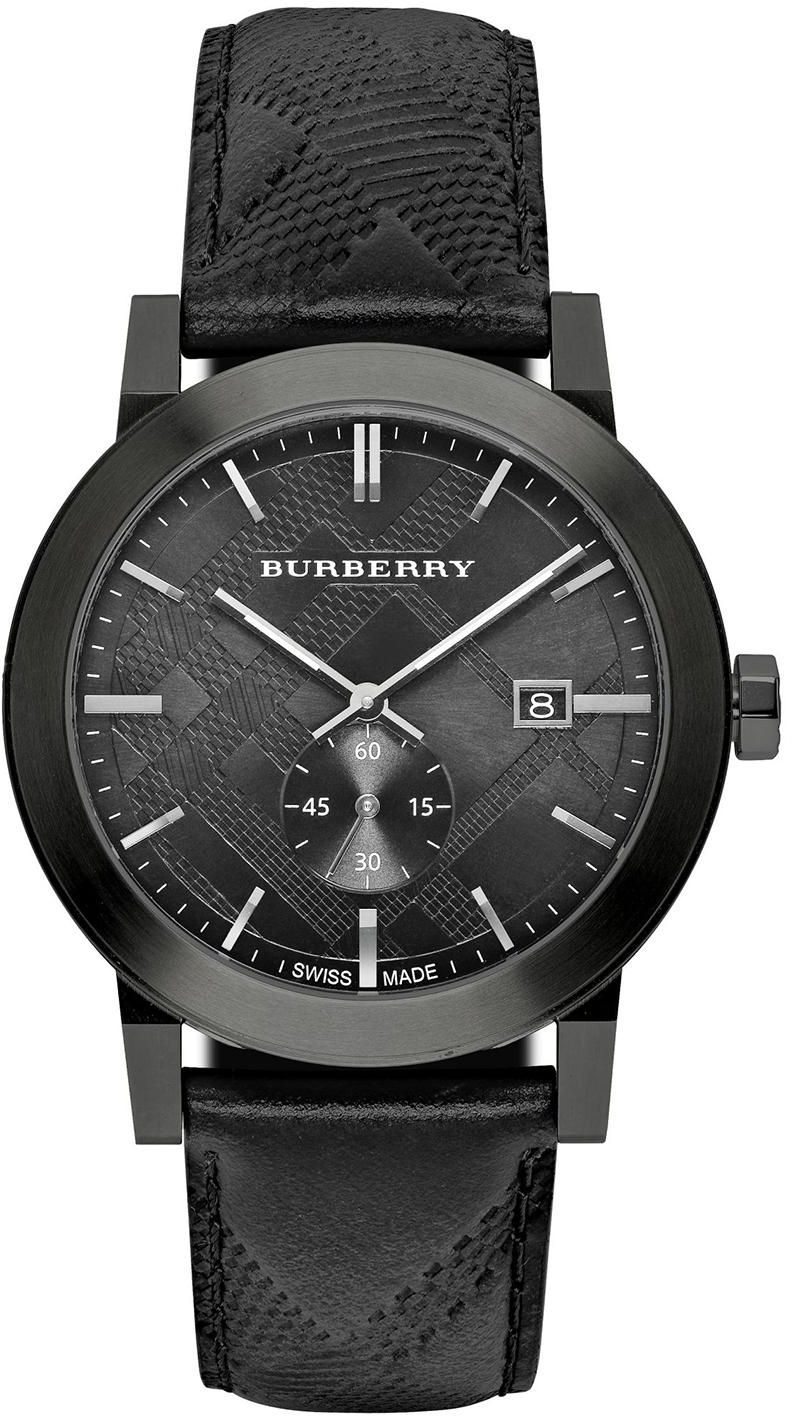 Burberry Men's The City Black Chronograph Dial Leather Quartz Watch