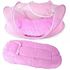 Mobile Baby Cot & Net ( Mattress, Pillow And Net) Pink --