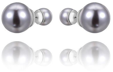 Roxi Pearl Earrings - Grey