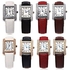 WWOOR Female Quartz Watch Water Resistance Genuine Leather Band Wristwatch-RED AND SILVER
