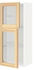 METOD Wall cabinet w shelves/2 glass drs, white, Torhamn ash
