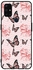 Protective Case Cover For Oneplus Nord N10 5G Black & Peach Colour Butterflies