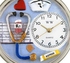 ساعة ويمسيكال برسوم وأشكال طبية Whimsical Unisex Watch with Nurse theme dial and White Leather band