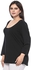 City Chic 100754560 Lightweight Layering Blouse for Women - L, Black