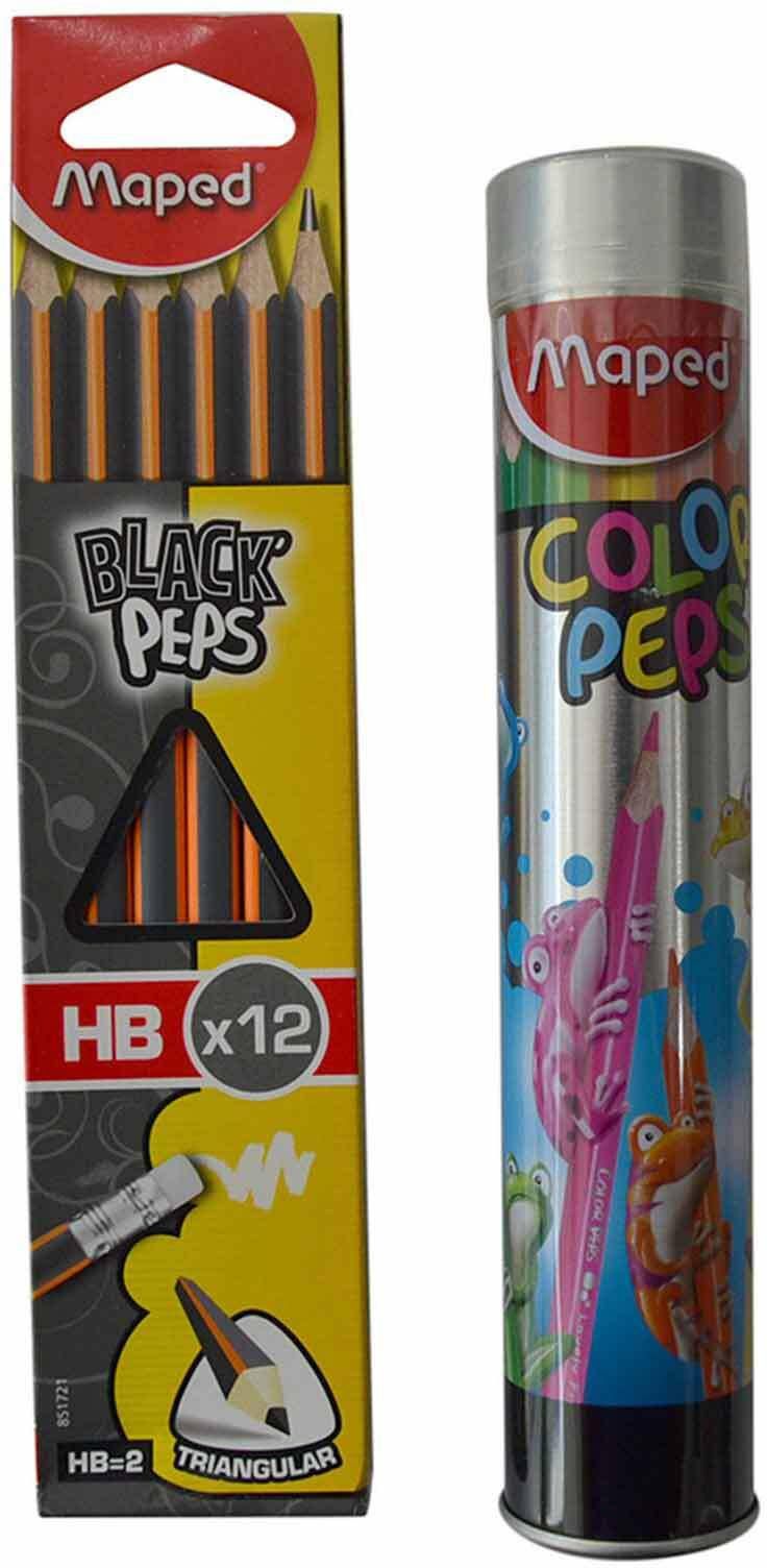 مابد قلم اسود × 12 + اقلام  ملونة × 12