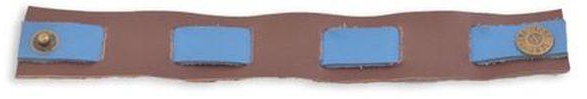 Ebda3 Men Masr Bi-Color Single Stitch Leather Bracelet - 2.5X23 Cm