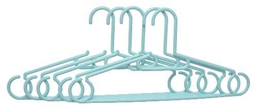 Generic Plastic flexible sturdy clothes hangers set perfect for standard daily use 40 cm set of 5 pieces - turquoise