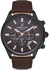 Get Daniel Klein DK.1.13116-5 Analog Casual Watch For Men, 45 mm, Leather Band - Black Brown with best offers | Raneen.com