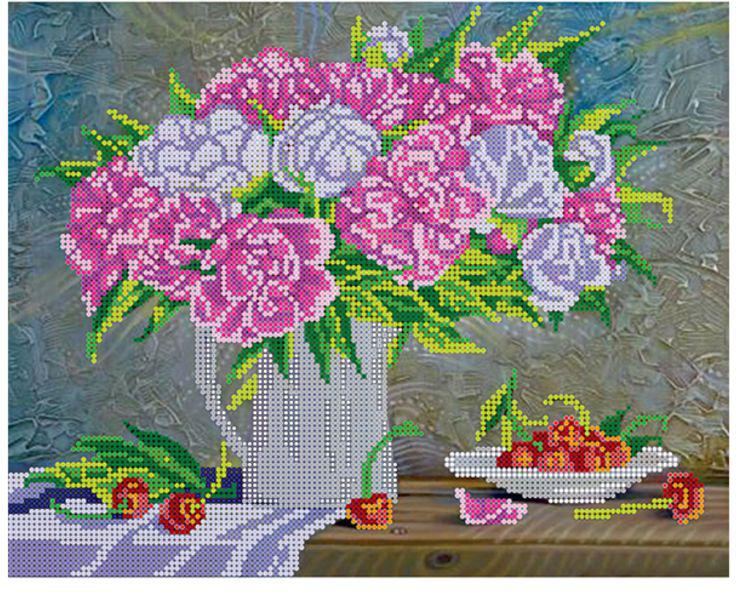 Sewing Cross-Stitch Kit Driving Bouquet Of Peonies Pattern Multicolour