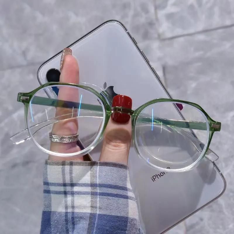 Men Women Finished Myopia Glasses Vintage Oval Frame Blue Light Blocking Eyeglasses Nearsighted Glasses Prescription 0 To -4.0