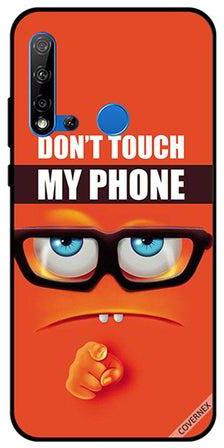 غطاء حماية لهاتف هواوي نوفا 5i بطبعة عبارة "Don't Touch My Phone" وشكل ثنائي الأسنان