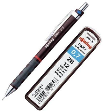Rotring قلم رصاص سنون روترنج تيكي 0.7 مم بني+ علبة سنون رصاص 0.7 مم