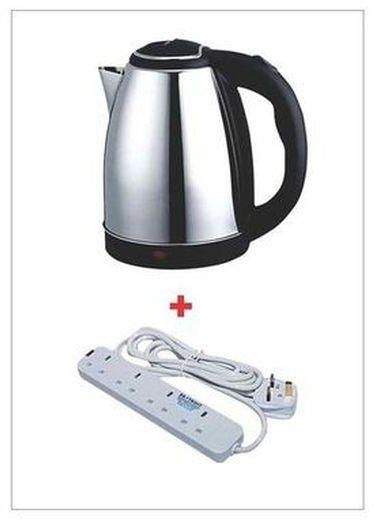 Scarlett Cordless Electric Kettle 2L Silver+Free Extension.