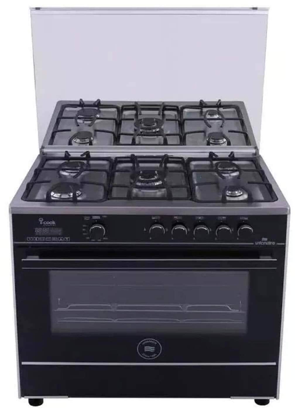 I-Cook Gas Cooker - 90 Cm - 5 Burners - Black - C69SS-GC-511-ICSH-2W-AL