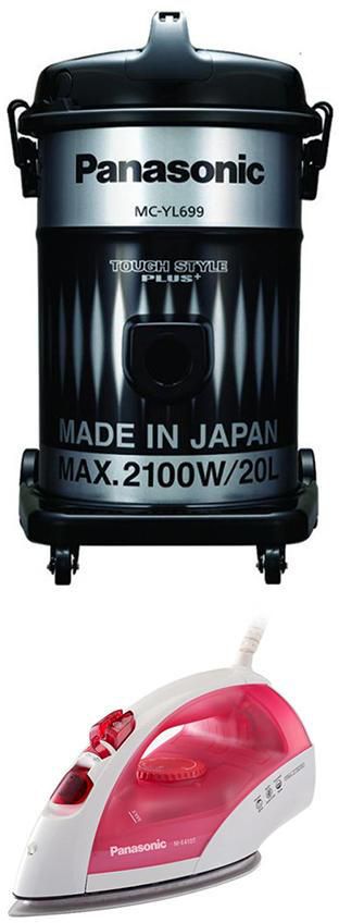 Panasonic Vacuum Cleaner - 2100W + Steam Iron - 1800W