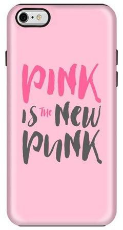 غطاء حماية بطبعة عبارة "Pink Is The New Punk" لهاتف أبل آيفون 6s بلس/6 بلس وردي/رمادي