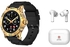 Swiss Military DOM2 Smart Watch Yellow Gold With Silicon Strap Black + DELTA1 TWLS Earbuds