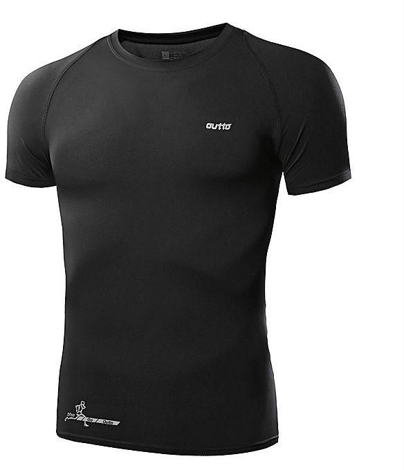 Fashion Men 'S High-Elastic Perspiration T-Shirt - Black