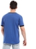 Kubo Round Neck Plain Basic Short Sleeves T-Shirt - Aegean Blue