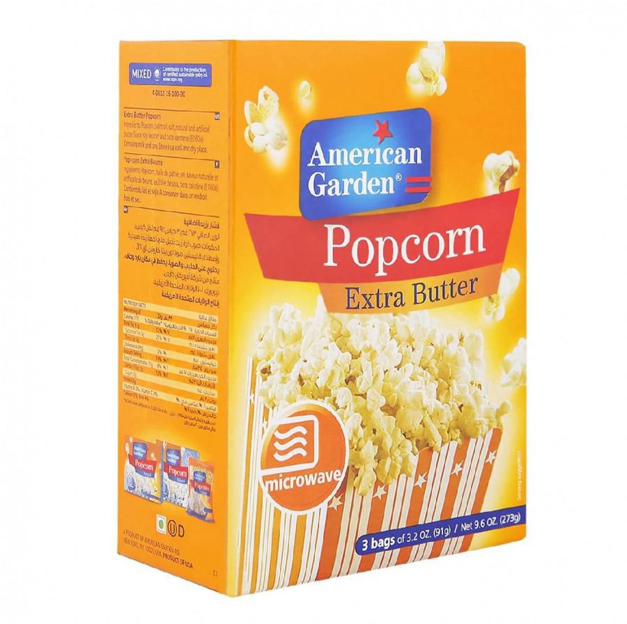 American Garden Extra Butter Microwave Popcorn 273G
