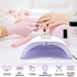 256W Professional High Power UV Nail Art Lamp With Stand - White
