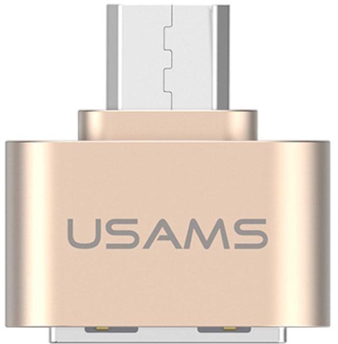 USAMS Micro USB to Female USB OTG Adapter Converter 2.1A - Gold