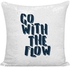 Go With The Flow Sequined Pillow White/Blue 16x16 inch