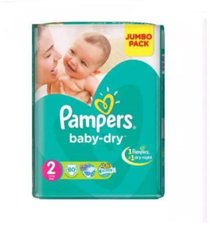 PAMPERS BABY DRY DIAPERS SIZE 2 MINI 3-6KG 72'S