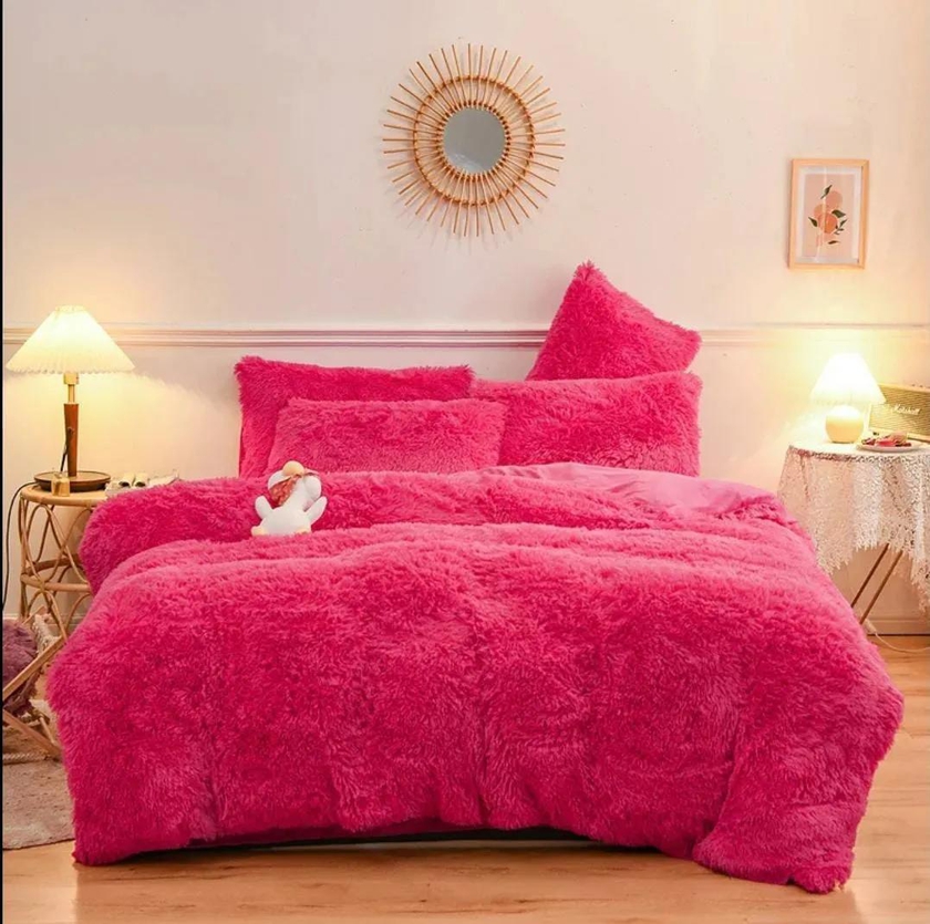 6pc Luxury designs Velvet Plush Fluffy Duvet set Bedding Sets Comforter Set Bedding Duvets (1pc Duvet, 1pcs Bed sheet, 4pcs Pillow covers)