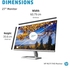 HP M27f Ultraslim Monitor 27 Inch, Full HD 1080p, 75hz Refresh Rate 2 x HDMI, 1 x VGA Blue Light Filter, Anti Glare, Tilt Adjutsment, Flicker Free, 178 Degree Ultra Wide Viewing Angle, Silver & Black