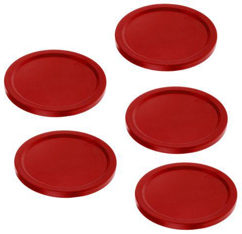 Generic 5 Pieces 50mm Air Hockey Pucks For Full Size Air Hockey Dark Red 50mm