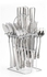 Silver Plated Stainless Steel Cutlery Set With Rack