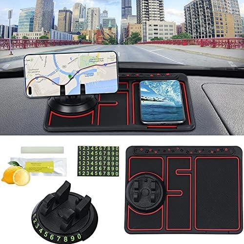 E-KORAY Non-Slip Phone Pad for 4-in-1 Car,Multifunctional Dashboard Anti-Slip Rubber Pad Mat,Universal 360 Degrees Rotating Car Phone Holder,Stand,New Handmade Mat for Navigation Cell Phone