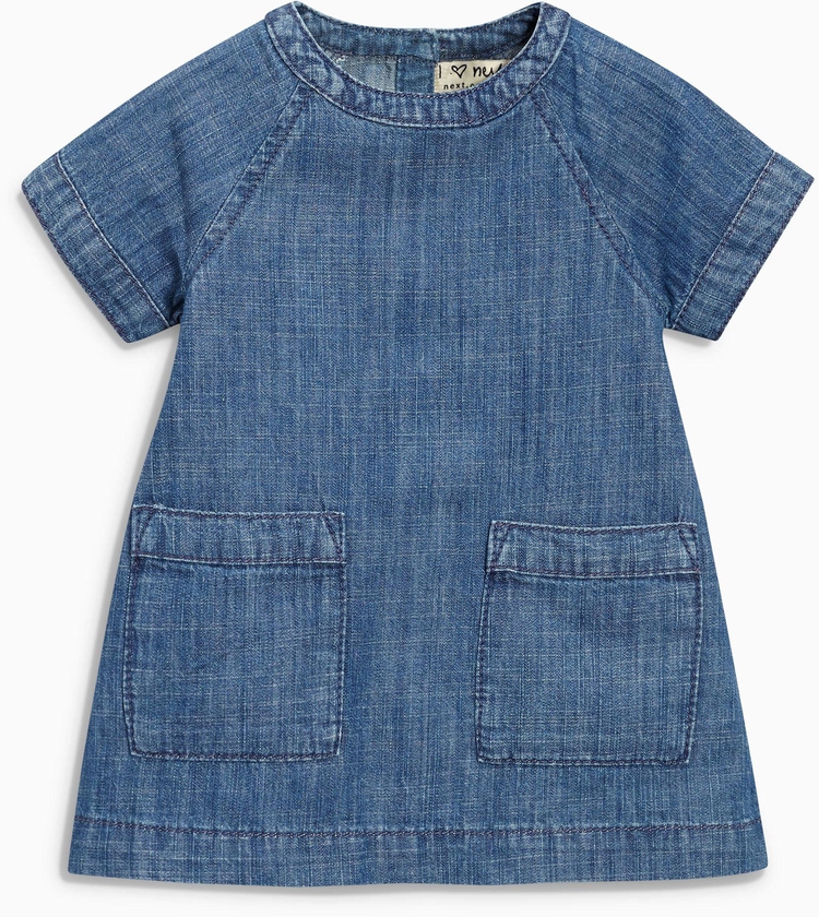 فستان دنيم أزرق داكن (3 أشهر -6 سنوات)