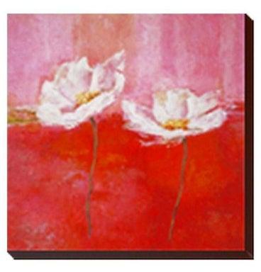 Decorative Wall Painting With Frame Red/Pink/White 24x24cm
