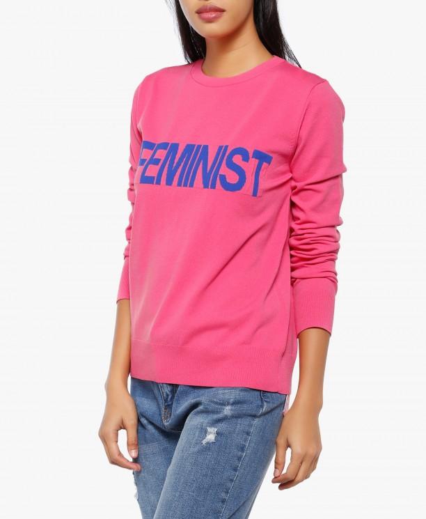 Pink Message Knitted Sweater