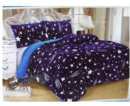 Star Blue & White Woolen Duvet and 2 Pillowcases 6*6