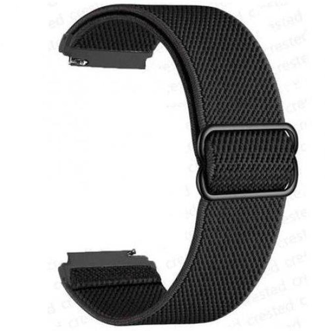 حزام مطاطي نايلون قابل للتعديل لساعة سامسونج جلاكسي 20 مللى- أسود- Samsung Galaxy Watch Active 2 - Galaxy Watch 3 41