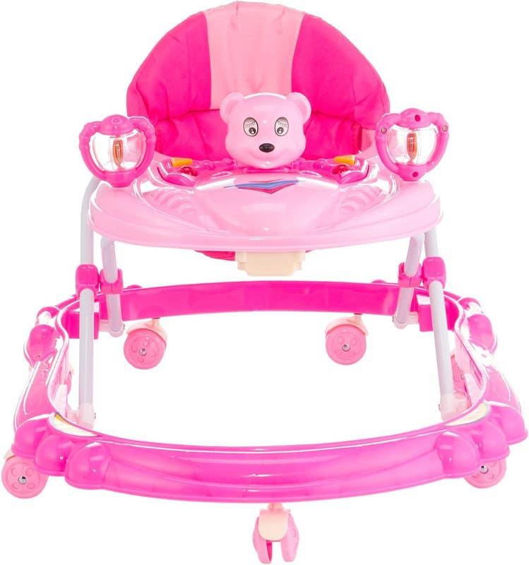 Get Baby Walker Decorated With Teddy Bear - Pink with best offers | Raneen.com
