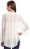 Bebe 4046V101L920 Pleated Neck Blouse for Women - Off White