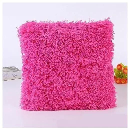 1PC Pink Fluffy Throw Pillow Cover - 18'' x 18''