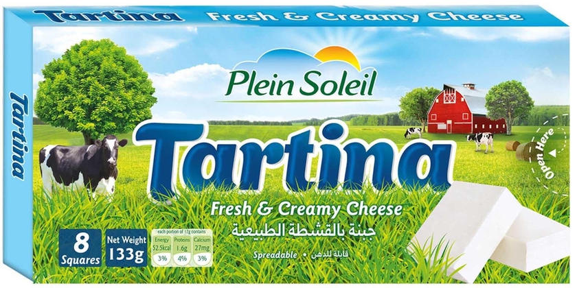 Plein Soleil Tartina Fresh And Creamy Cheese 8 Squares 133g