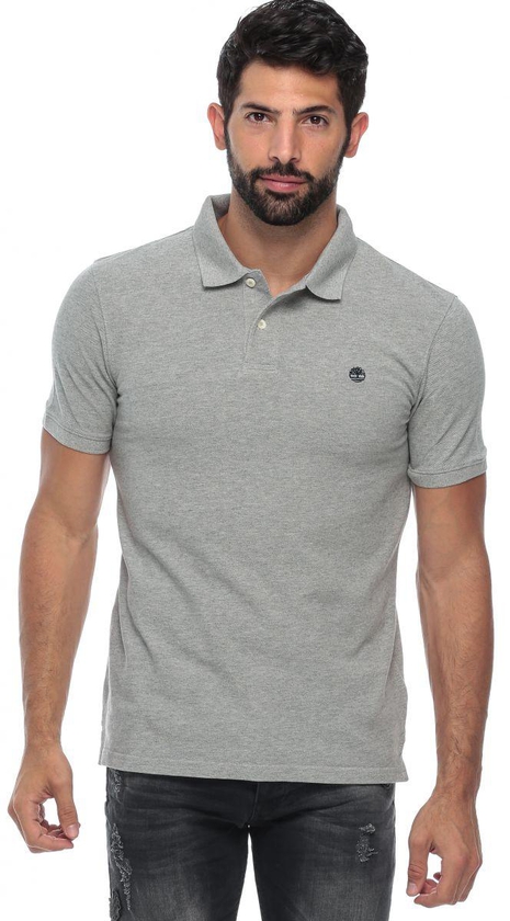 Timberland TMA1A2P-05203 Slim Fit Millers Polo for Men - XL, Medium Grey