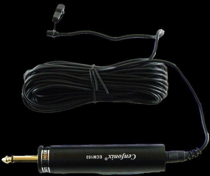 Cenfonix Condenser Clip Microphone Mini Tie Clip Mic 10 Meters Cable (Black)